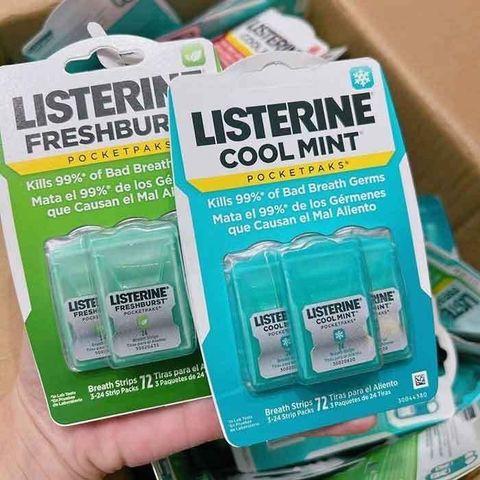 Viên Ngậm Thơm Miệng Listerine 72 Miếng - Bảo Vệ Sức Khỏe Răng Miệng, Hơi Thở Fresh, Tiện Lợi Cho Người Bận Rộn