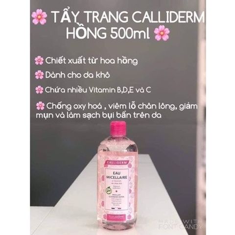 Nước Tẩy Trang Calliderm 3in1 Hoa Hồng Micellaire - 500ml