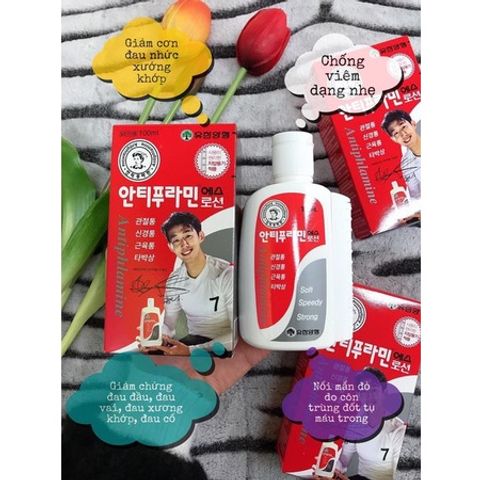 Dầu Nóng Hàn Quốc Antiphlamine 100ml - Giảm Đau Hiệu Quả, Làm Ấm Cơ Thể, Dầu Xoa Bóp Từ Thiên Nhiên, Thư Giãn Cơ Bắp