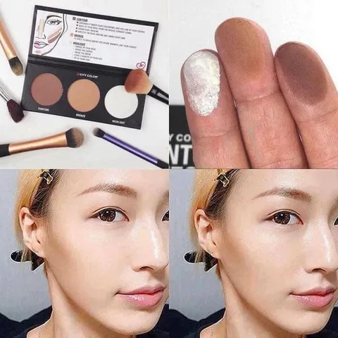 Phấn Tạo Khối 3 Ô City Color Contour Effect Palette - Phấn Trang Điểm Tạo Khối, Highlight, Bronzer Cho Khuôn Mặt Tự Nhiên, Đẹp Rạng Ngời