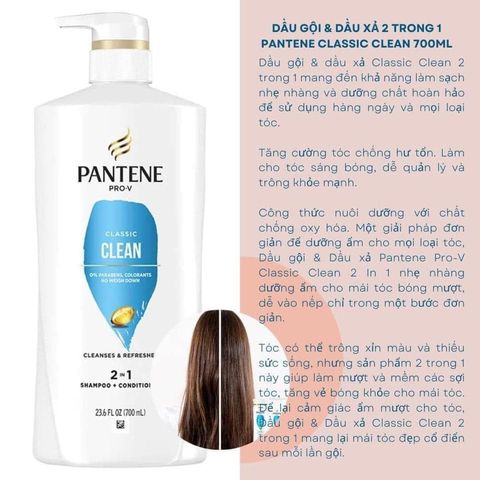 Dầu Gội & Dầu Xả Pantene 2in1 Shampoo & Conditioner - 700ml