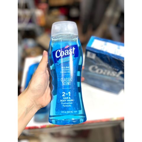 Sữa Tắm Gội 2 trong 1 Coast Classic Scent - Xà Bông Dưỡng Chất Cho Da và Tóc, Mùi Hương Tươi Mát, Chăm Sóc Cơ Thể Hiệu Quả