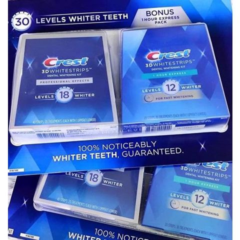 Set 2 hộp Miếng dán trắng răng Crest 3D whitestrips