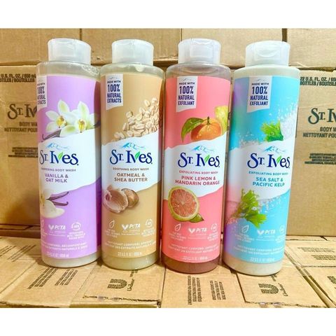 Sữa Tắm Dưỡng Da StIves 650ml - Đa Dạng Mùi Hương Tự Nhiên, Chăm Sóc Da Mềm Mại, Phù Hợp Cho Cả Gia Đình