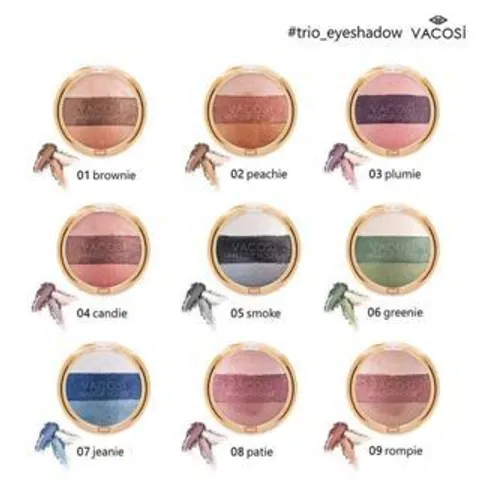 Phấn Mắt Vacosi Natural Studio Trio Eyeshadow - 06 - Greenie