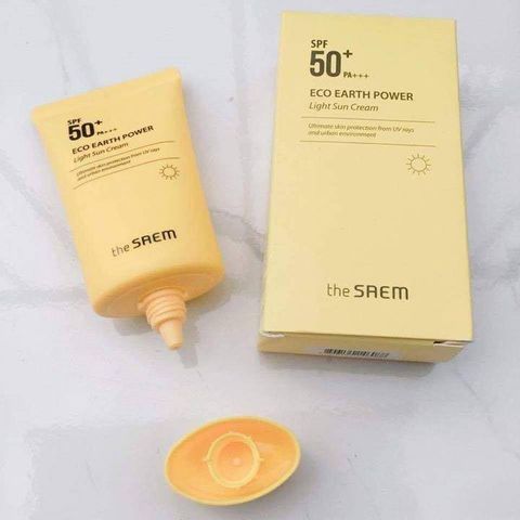 Kem Chống Nắng The Saem Eco Earth Light Sun Cream SPF50+/PA++++ - Bảo Vệ Da Tối Ưu, Nhẹ Nhàng, Không Nhờn Rít, Dành Cho Mọi Loại Da