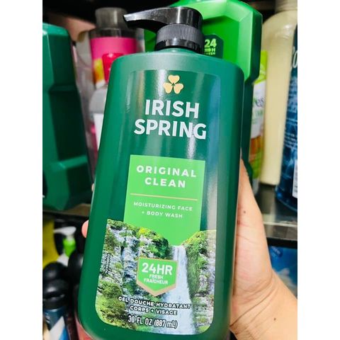 Sữa Tắm Gội Xả Irish Spring - Chiết Xuất Tự Nhiên, Làm Sạch Sâu, Dưỡng Ẩm Da và Tóc, Hương Thơm Quyến Rũ, Phù Hợp với Mọi Loại Da và Tóc