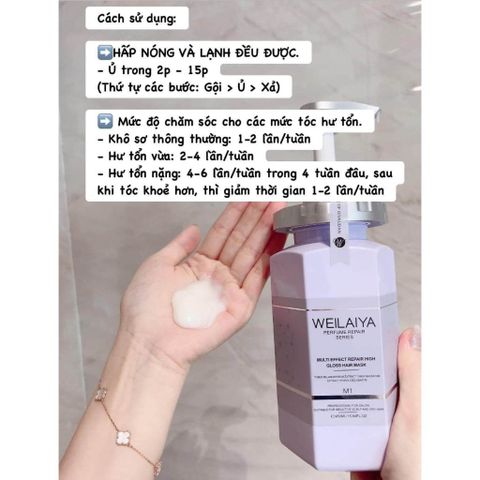 Dầu Hấp Tóc Weilaiya Phục Hồi Tóc Hư Tổn Giúp Tóc Bóng Mượt Chai 450ml
