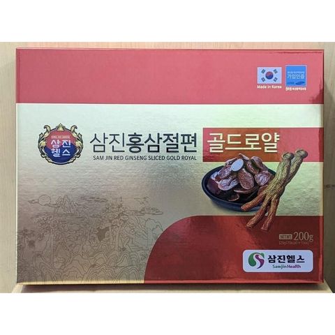Hồng Sâm Lát Tẩm Mật Ong Sam Jin 200G - Nhân Sâm Hàn Quốc chất lượng cao, tăng cường sức khỏe, hỗ trợ miễn dịch và giảm stress.
