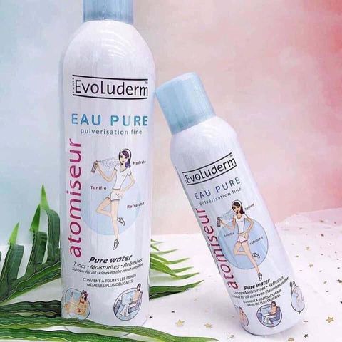 Xịt Khoáng Evoluderm Atomiseur Eau Pure - Dưỡng Ẩm & Làm Dịu Da Khô, Phù Hợp Cho Mọi Loại Da, Sử Dụng Hàng Ngày