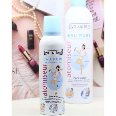 Xịt Khoáng Evoluderm Atomiseur Eau Pure - Dưỡng Ẩm & Làm Dịu Da Khô, Phù Hợp Cho Mọi Loại Da, Sử Dụng Hàng Ngày