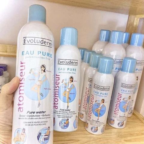 Xịt Khoáng Evoluderm Atomiseur Eau Pure - Dưỡng Ẩm & Làm Dịu Da Khô, Phù Hợp Cho Mọi Loại Da, Sử Dụng Hàng Ngày