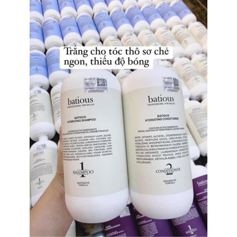 Cặp Gội - Xả Batious 3 Màu - Dầu Gội Chăm Sóc Tóc Tự Nhiên, Phục Hồi, Giúp Tóc Mượt Mà, Khỏe Đẹp Tự Nhiên