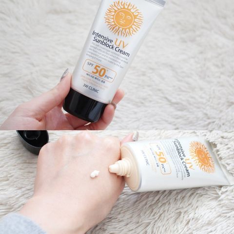 Kem Chống Nắng 3W Clinic SPF 50 PA++++ - Kem Chống Nắng Intensive UV Sun Block Cream 70ml Bảo Vệ Da Hiệu Quả Chống Tia UV
