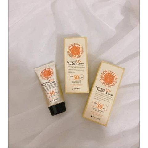 Kem Chống Nắng 3W Clinic SPF 50 PA++++ - Kem Chống Nắng Intensive UV Sun Block Cream 70ml Bảo Vệ Da Hiệu Quả Chống Tia UV