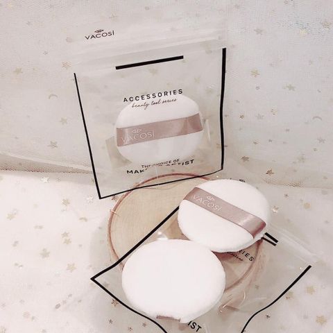 Bông phấn phủ cotton Vacosi Small White Round Puff BP19 231692