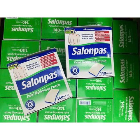 Miếng Dán Giảm Đau Salonpas - Hộp 140 Miếng, Giảm Đau Lưng, Đau Cơ, Đau Khớp, Giải Pháp Hiệu Quả Cho Sức Khỏe