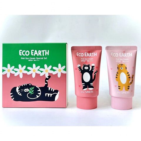 Kem Chống Nắng The Saem Eco Earth Pink Sun Cream Spf50+/Pa++++ 50Gr