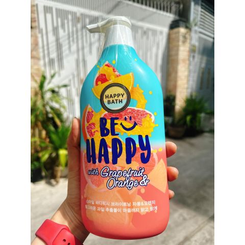 Sữa Tắm Happy Bath Be Happy 900ml - Sữa tắm cấp ẩm, làm sạch da tự nhiên, hương thơm nhẹ nhàng, sản phẩm chăm sóc da tuyệt vời từ Hàn Quốc