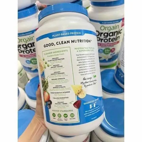 Bột Protein Hữu Cơ Orgain Vani 1.22kg - Nguồn Protein Tự Nhiên Cao, Chất Lượng Tốt Cho Sức Khỏe, Hỗ Trợ Tập Luyện