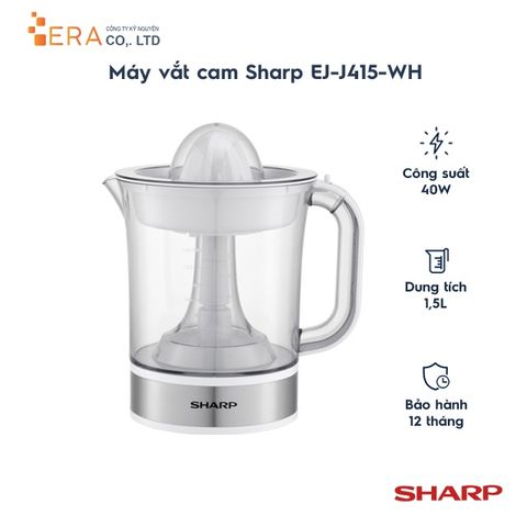 Máy Vắt Cam Sharp EJ-J415-WH 40W - Dung Tích 1.5L, Tự Đảo Chiều, Chân Đế Chống Trượt - Giải Pháp Pha Chế Nước Ép Tại Gia