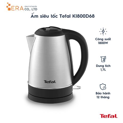 Ấm Siêu Tốc Tefal KI800D68 1.7L 1800W - Bình Đun Nước Nóng Tự Động Ngắt, Giữ Nhiệt 30 Phút, Hàng Chính Hãng