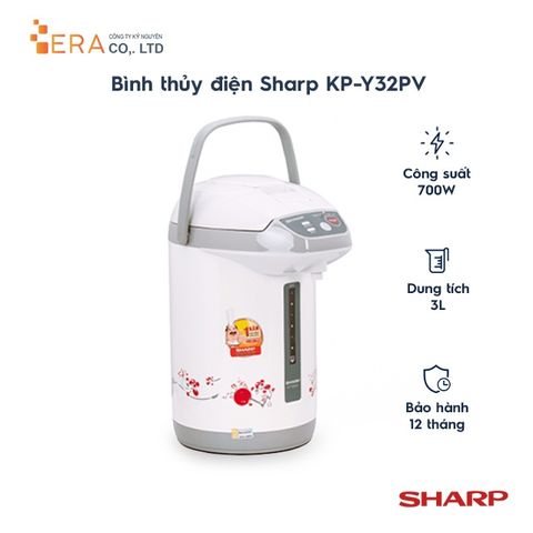 Bình Thủy Điện Sharp KP-Y32PV 3L - 700W, Thiết Kế Sang Trọng, Giữ Nước Nóng Hiệu Quả, Hàng Chính Hãng 12 Tháng