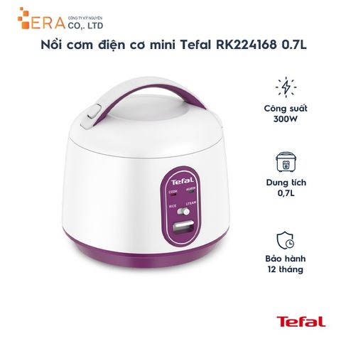 Nồi cơm điện Mini Tefal RK224168 0.7L - Chống dính, 300W, Nấu cơm và cháo cho 1-2 người - Hàng chính hãng, Tiện lợi và Dễ sử dụng
