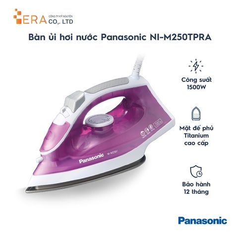 Bàn ủi hơi nước Panasonic PABU-NI-M250TPRA 1550W với mặt đế Titan chống dính, bình chứa 210ml, chức năng ủi nhanh hiệu quả