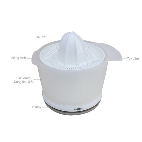 Máy Vắt Cam Philips HR2738 - Công Suất 25W, Dung Tích 500ml, Thiết Kế Tiện Lợi, Hàng Chính Hãng Cho Gia Đình và Kinh Doanh Nhỏ