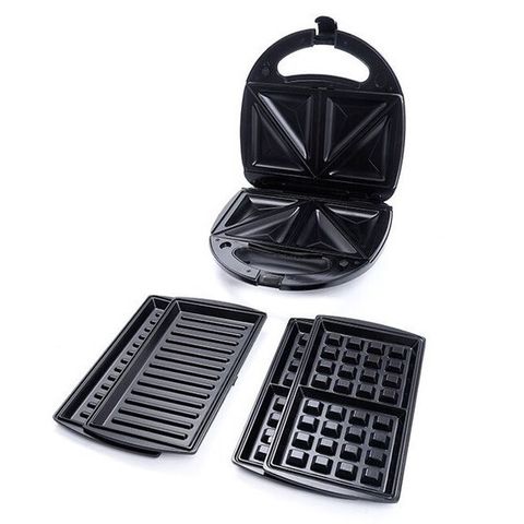 Kẹp nướng sandwich 3 trong 1 Tiross TS513 - Máy làm bánh đa năng 750W với vỉ chống dính, làm bánh nóng giòn tại nhà