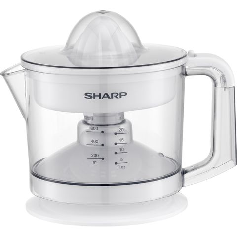 Máy Vắt Cam Sharp EJ-J256-WH Màu Trắng - Dung Tích 0.6L, Công Suất 25W, Thiết Kế Hiện Đại, Đầu Vắt Tự Động, Thích Hợp Gia Đình Trọn Gói Sức Khỏe