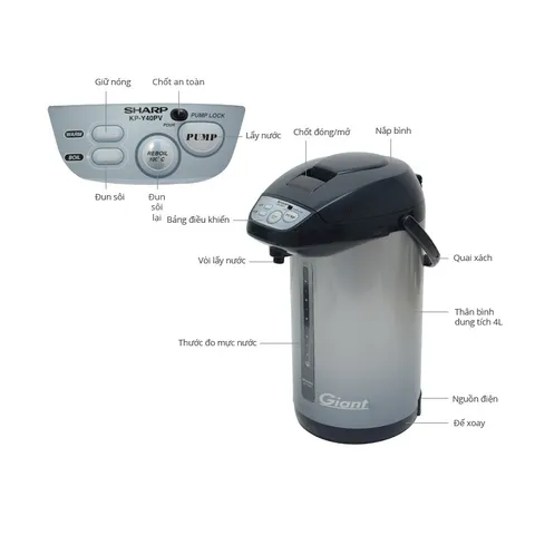 Bình thủy điện Sharp KP-Y40PV 4L