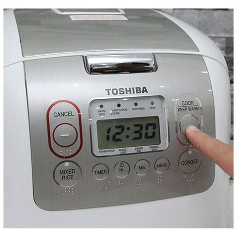 Nồi Cơm Điện Tử Toshiba RC-10NMFVN (1 Lít) - Hàng Chính Hãng, Thương Hiệu Nhật Bản, Công Nghệ Nấu 3D, Chức Năng Hẹn Giờ, Dễ Sử Dụng