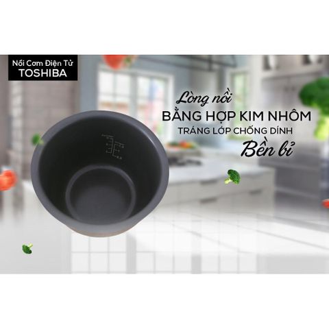 Nồi Cơm Điện Tử Toshiba RC-10NMFVN (1 Lít) - Hàng Chính Hãng, Thương Hiệu Nhật Bản, Công Nghệ Nấu 3D, Chức Năng Hẹn Giờ, Dễ Sử Dụng