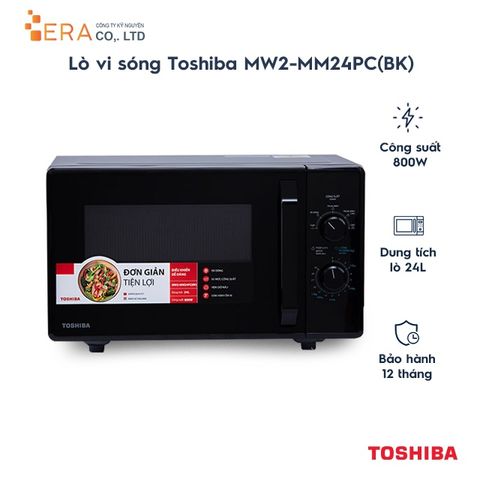 Lò Vi Sóng Toshiba MW2-MM24PC(BK) - 24L, 800W, Chức Năng Rã Đông Nhanh, Bảng Điều Khiển Tiếng Việt, Sang Trọng và Tiện Ích Cho Gia Đình
