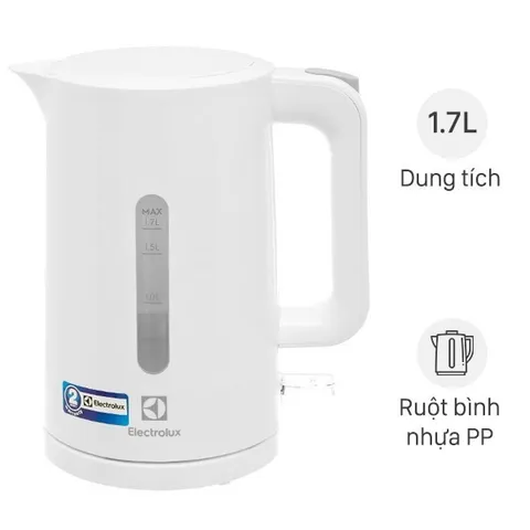 Bình Đun Siêu Tốc Electrolux 1.7 Lít E2EK1-100W - Công Suất 2200W, An Toàn, Tiện Ích & Thiết Kế Hiện Đại