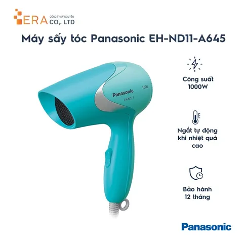 Máy sấy tóc Panasonic EH-ND11 1000W Chính Hãng - Sấy Nhanh Turbo Dry, 2 Tốc Độ, Tiện Dụng Cho Du Lịch, Bảo Hành 12 Tháng