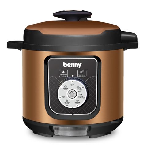 Nồi Áp Suất Đa Năng 6.0L Benny BP-07S - Inox Đen Cổ Điển, Bảo Hành 12 Tháng, Dụng Cụ Nấu Ăn Tiện Lợi, Hấp Thực Phẩm