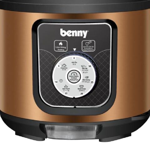 Nồi Áp Suất Đa Năng 6.0L Benny BP-07S - Inox Đen Cổ Điển, Bảo Hành 12 Tháng, Dụng Cụ Nấu Ăn Tiện Lợi, Hấp Thực Phẩm