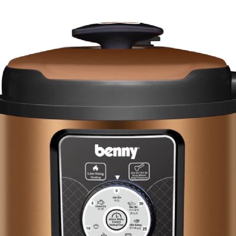 Nồi Áp Suất Đa Năng 6.0L Benny BP-07S - Inox Đen Cổ Điển, Bảo Hành 12 Tháng, Dụng Cụ Nấu Ăn Tiện Lợi, Hấp Thực Phẩm