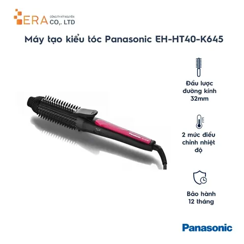 Máy Tạo Kiểu Tóc Panasonic EH-HT40-K645 - Thiết Bị Uốn Xoăn, Nhiệt Độ Tối Đa 180°C, Dễ Sử Dụng, 12 Tháng Bảo Hành