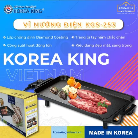 Vỉ nướng điện Korea king  KGS - 253 ( Hàng chính hãng )