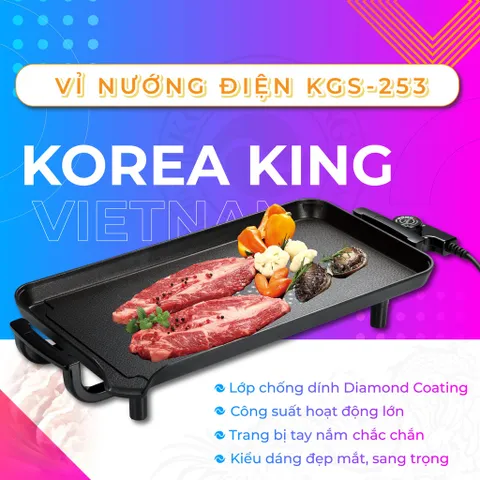Vỉ nướng điện Korea king  KGS - 253 ( Hàng chính hãng )