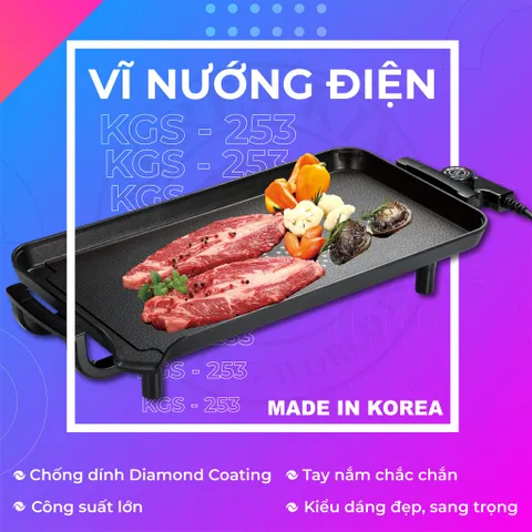 Vỉ nướng điện Korea king  KGS - 253 ( Hàng chính hãng )