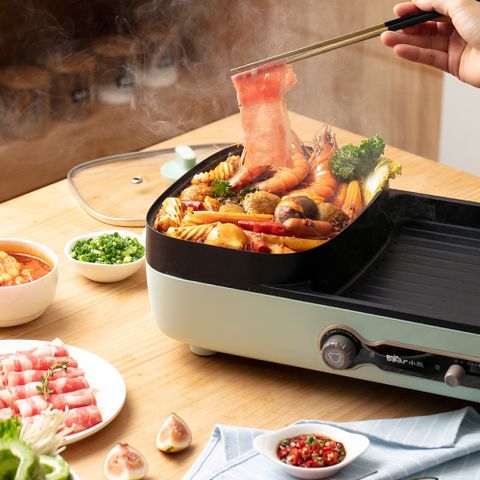 Bếp Nướng và Lẩu Đa Năng Bear DKL-C15G1 - Tiết Kiệm Thời Gian & Nhiệt Độ Độc Lập, Bảo Hành 18 Tháng