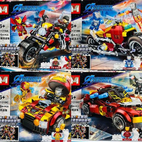 Lắp ráp xe siêu anh hùng Avengers có 4 phân loại MG1318A MG1318B MG1318C MG1318D