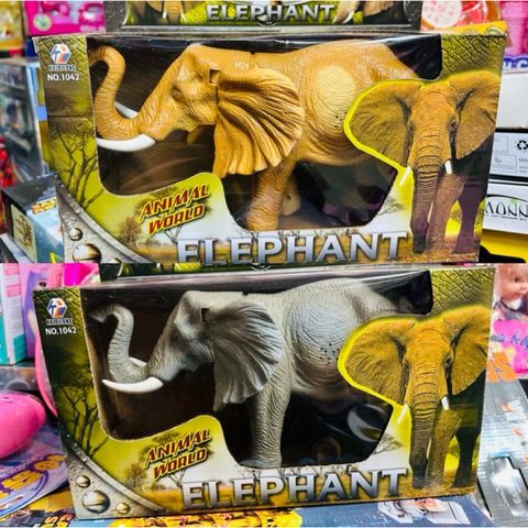 Animal World Con voi đồ chơi chạy bằng pin có đèn và âm thanh 1042 đồ chơi thế giới động vật voi NO.1042 Elephant