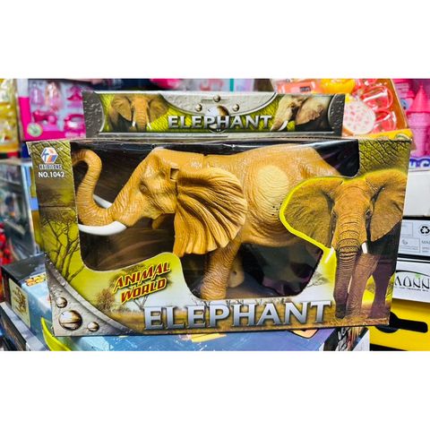 Animal World Con voi đồ chơi chạy bằng pin có đèn và âm thanh 1042 đồ chơi thế giới động vật voi NO.1042 Elephant