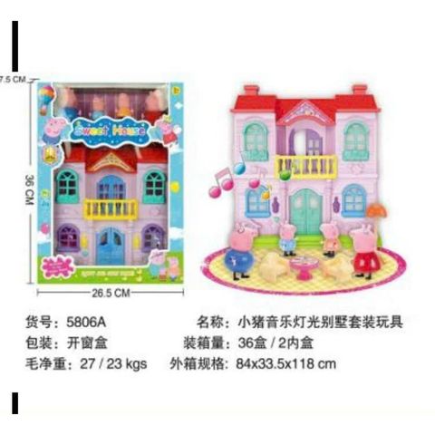 Nhà búp bê heo peppa 5806A Sweet House có đèn và nhạc